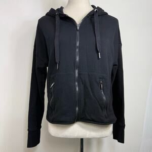 Calvin Klein Performance Black Cropped Zip Hoodie Womens Size Medium Athleisure